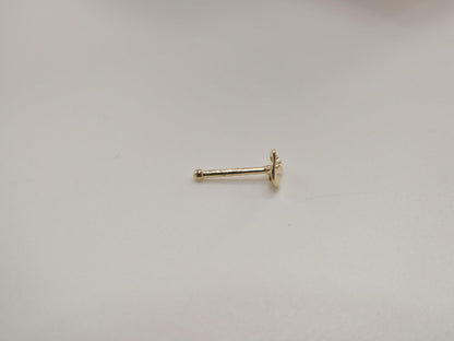 14k Real Solid Yellow Gold Small Tiny Heart Stud Nose Rings