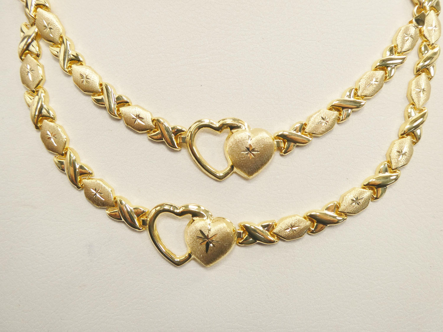 Real 925 Sterling Silver XO Hugs and Kisses Stampato Set Necklace& Bracelet