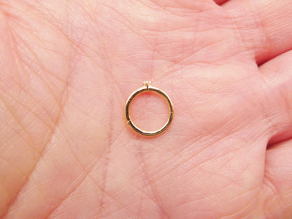 14k Real Solid Yellow Gold Real Diamond Seamless Clicker Cartilage Hoop