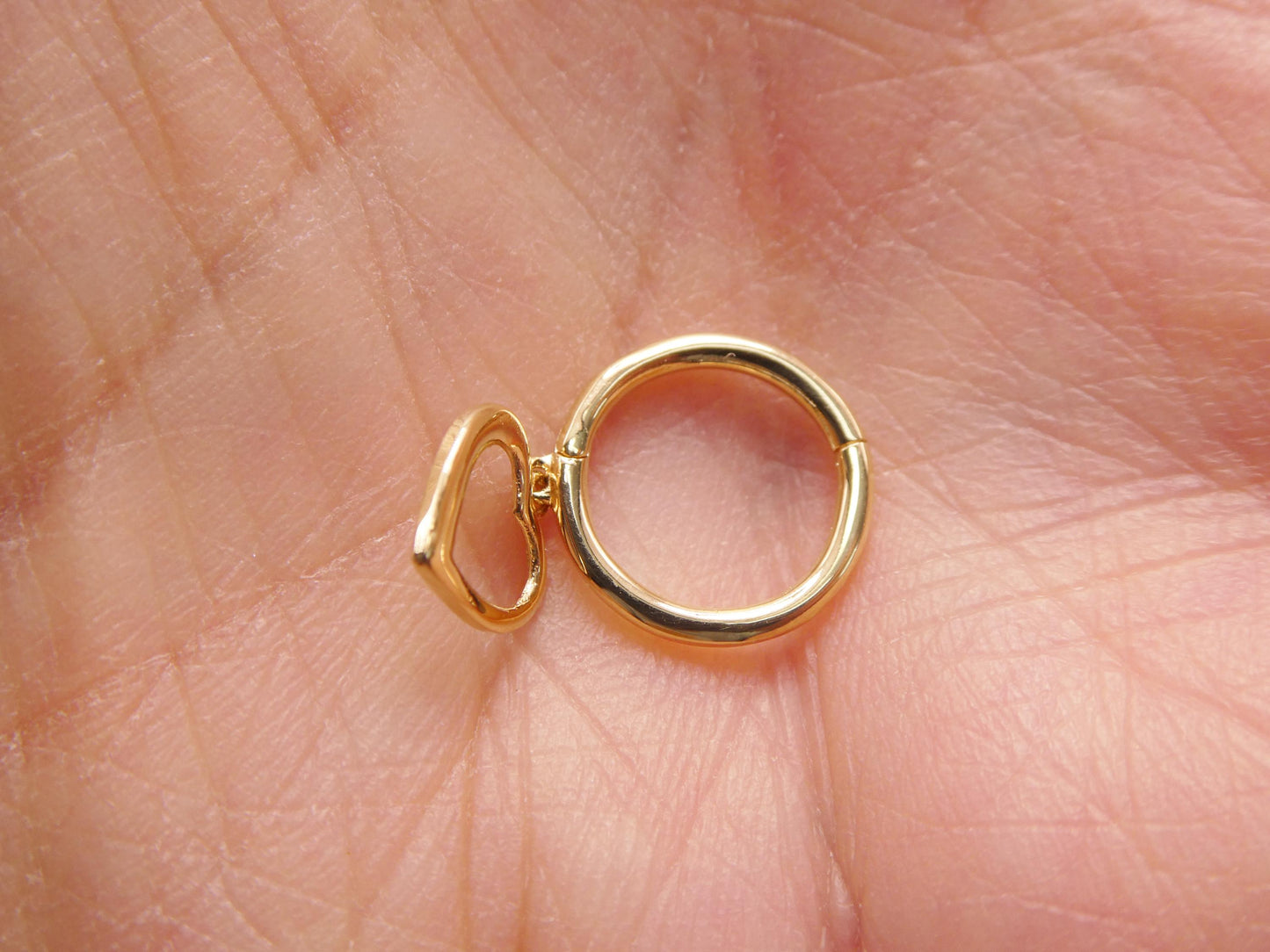 14k Real Solid Yellow Gold Seamless Clicker Cartilage Helix Hoop