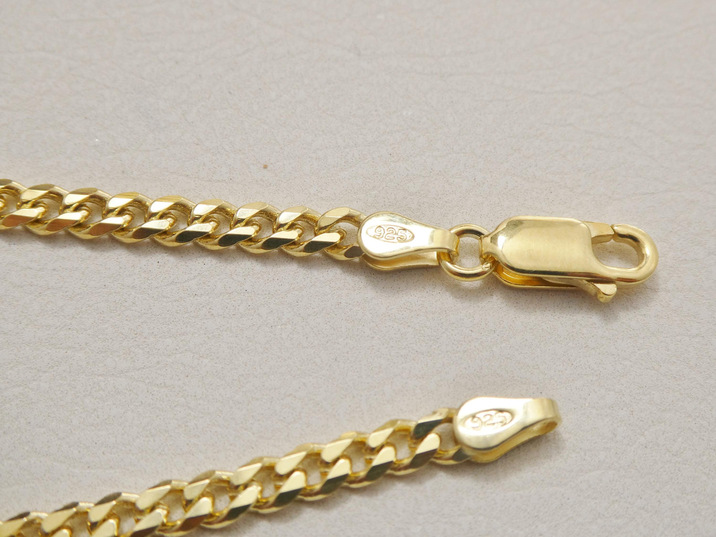 925 Sterling Silver 6 inch Baby ID Bracelet Yellow Gold Color Finish