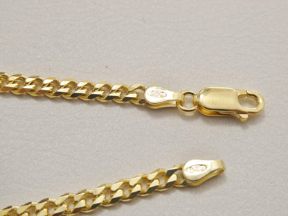 925 Sterling Silver 6 inch Baby ID Bracelet Yellow Gold Color Finish