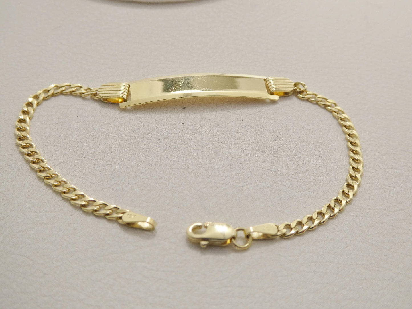 Real 10k Solid Yellow Gold 6 Inch Curb Style Baby Bracelet