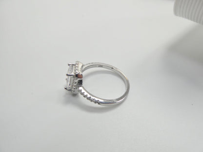 Real 925 Sterling Silver Solitaire Engagement Ladies Ring