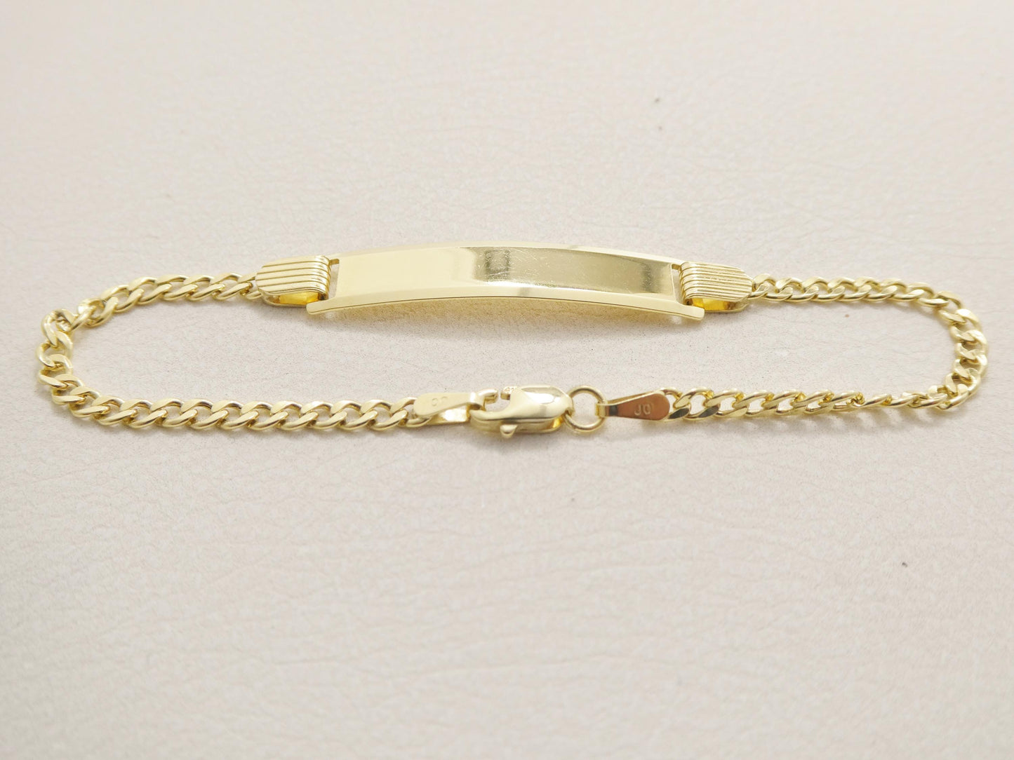 Real 10k Solid Yellow Gold 6 Inch Curb Style Baby Bracelet
