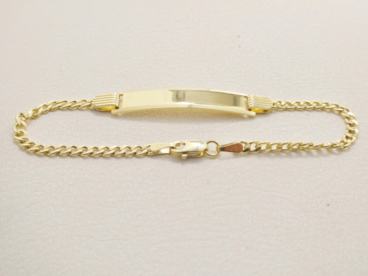 real 10k solid yellow gold 6 inch curb style baby bracelet