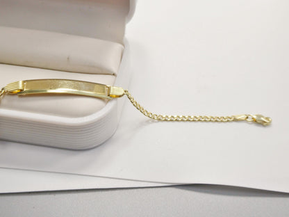 Real 10k Solid Yellow Gold 6 Inch Curb Style Baby Bracelet