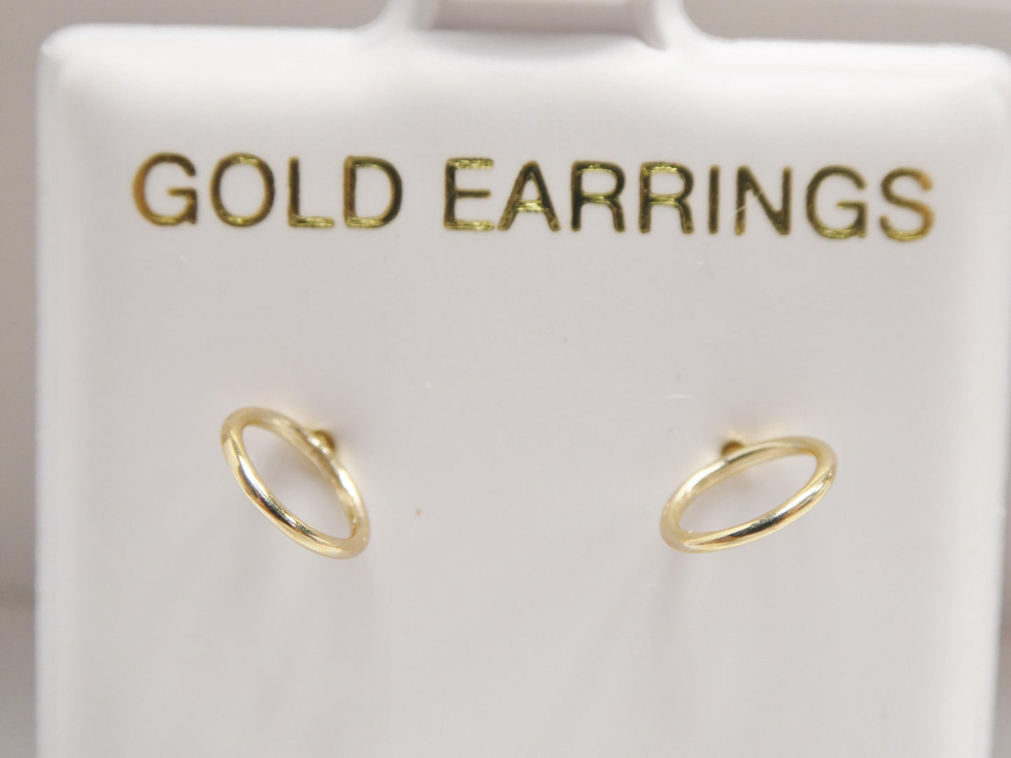 Real 10k Solid Yellow Gold Circle Stud Earrings