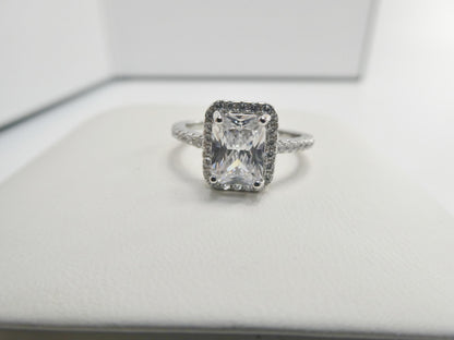 Real 925 Sterling Silver Solitaire Engagement Ladies Ring