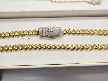 5mm Monaco Link Chain Necklace Bracelet Moissanite Real 925 Sterling Silver