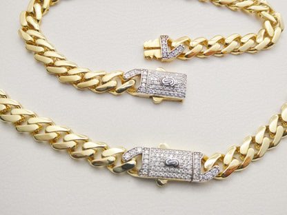 7 mm Monaco Link Chain Necklace Bracelet Moissanite Real 925 Sterling Silver