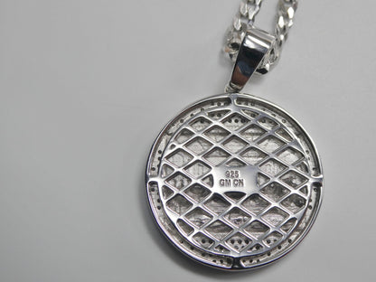 Real 925 Sterling Silver 22 Inch Flat Chain and Large Last Supper Pendent Charm