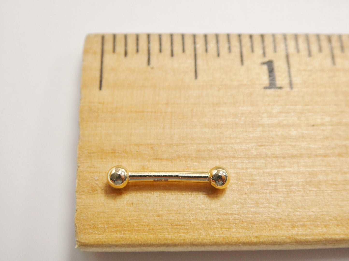 14K Real Solid Yellow Gold Straight Barbell Eyebrow Piercing