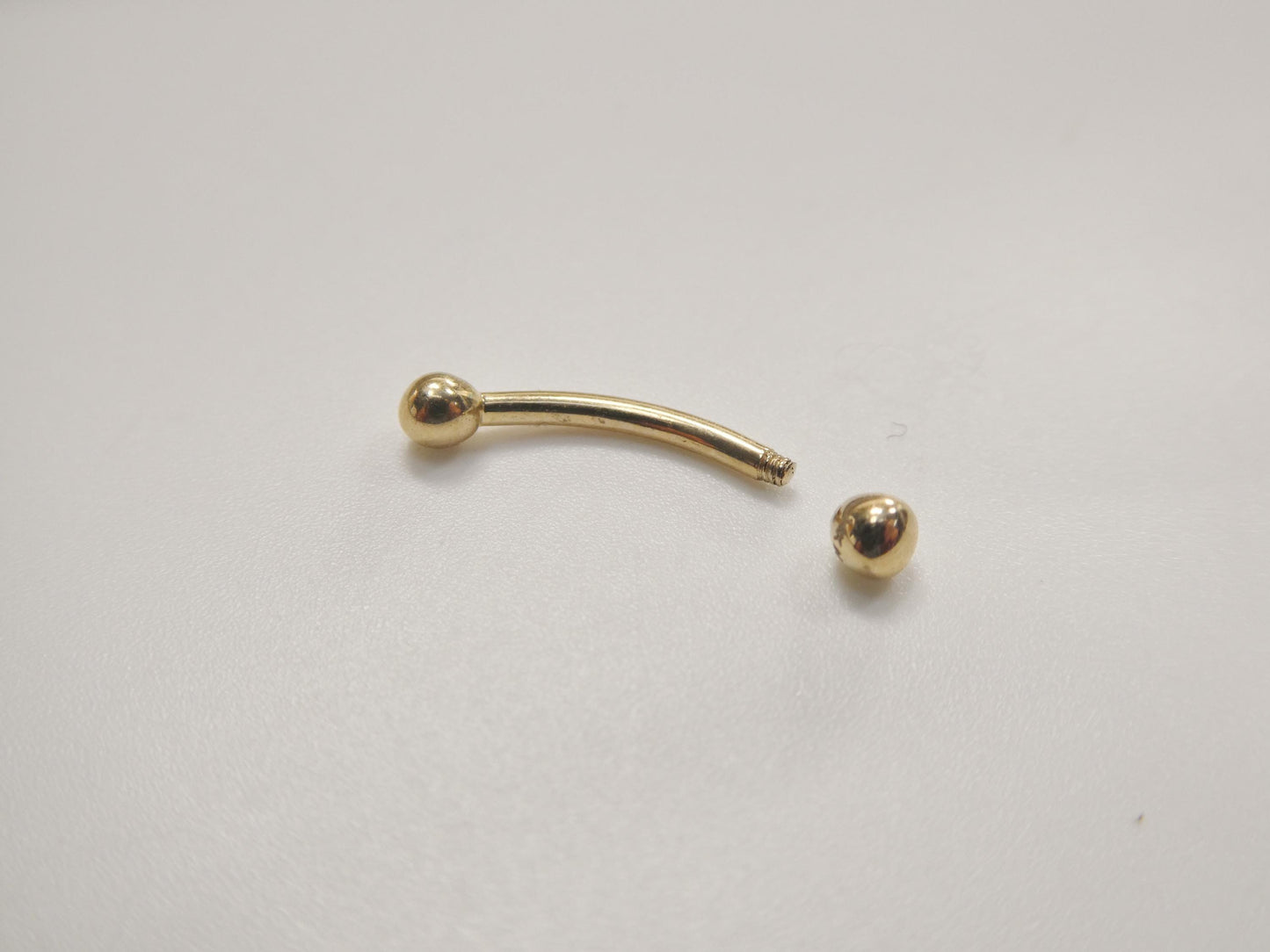 14K Real Solid Yellow Gold White Gold Eyebrow Side Curve Piercing