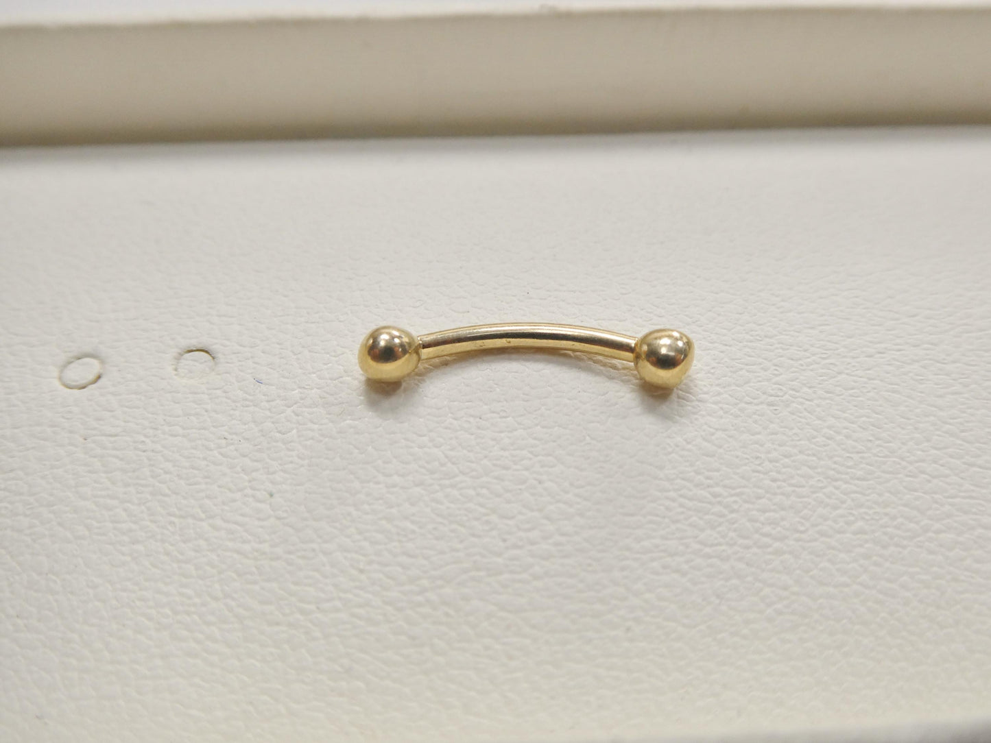 14K Real Solid Yellow Gold White Gold Eyebrow Side Curve Piercing