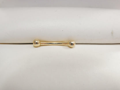 14K Real Solid Yellow Gold White Gold Eyebrow Side Curve Piercing