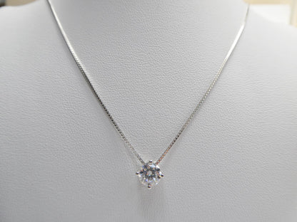 925 Sterling Silver Round Solitaire Moissanite Necklace
