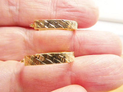 14k Real Solid Yellow Gold Classic U-shape Earrings