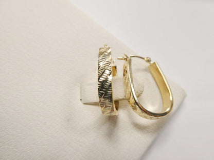 14k Real Solid Yellow Gold Classic U-shape Earrings