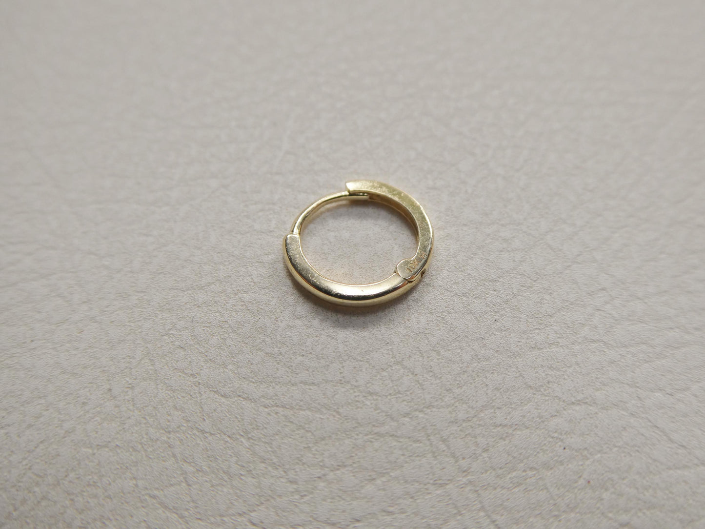 Real 10k Solid Yellow Gold 10mm 1.5MM THICKNESS Plain Hoop Huggie Earrings