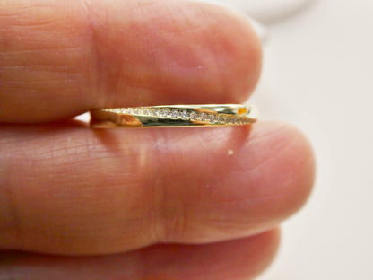 Real 925 Sterling Silver Over 14 Yellow Gold Band