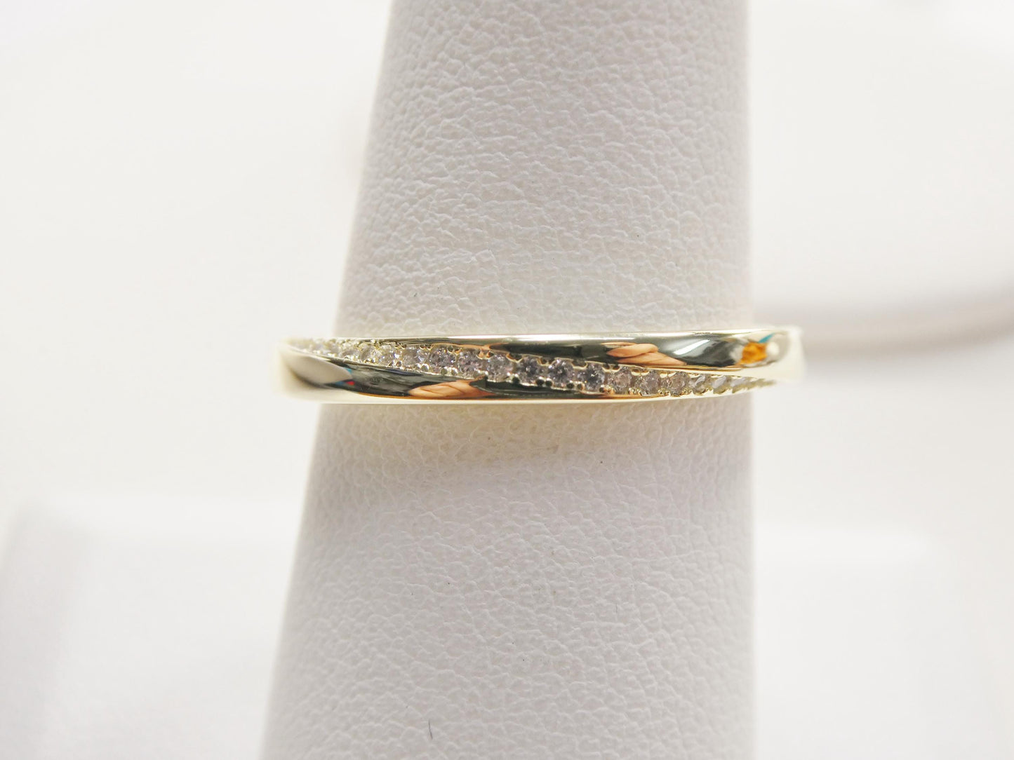 Real 925 Sterling Silver Over 14 Yellow Gold Band