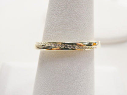 Real 925 Sterling Silver Over 14 Yellow Gold Band
