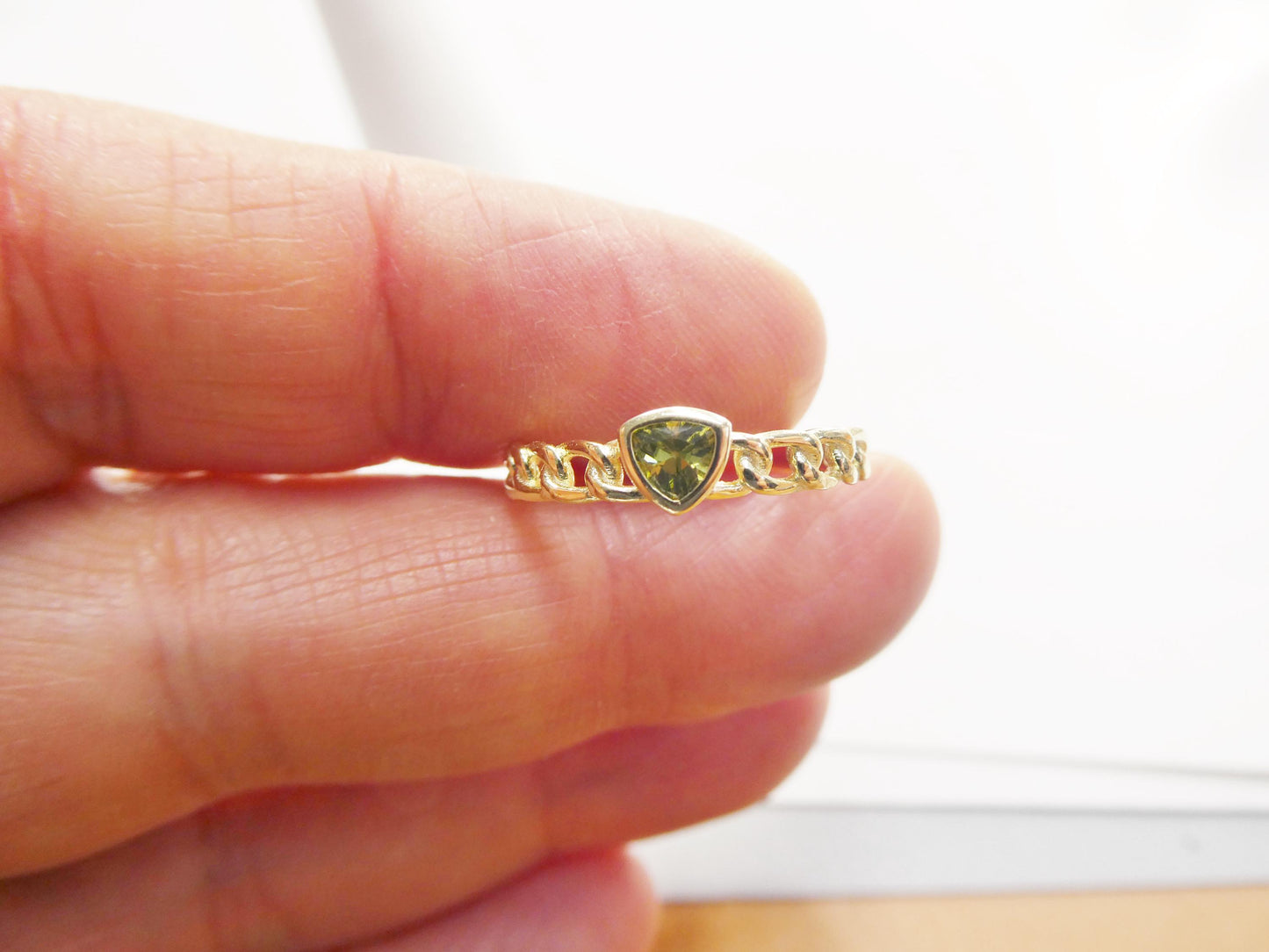 Real 925 Sterling Silver Over 14 Yellow Gold Ring