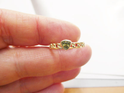 Real 925 Sterling Silver Over 14 Yellow Gold Ring