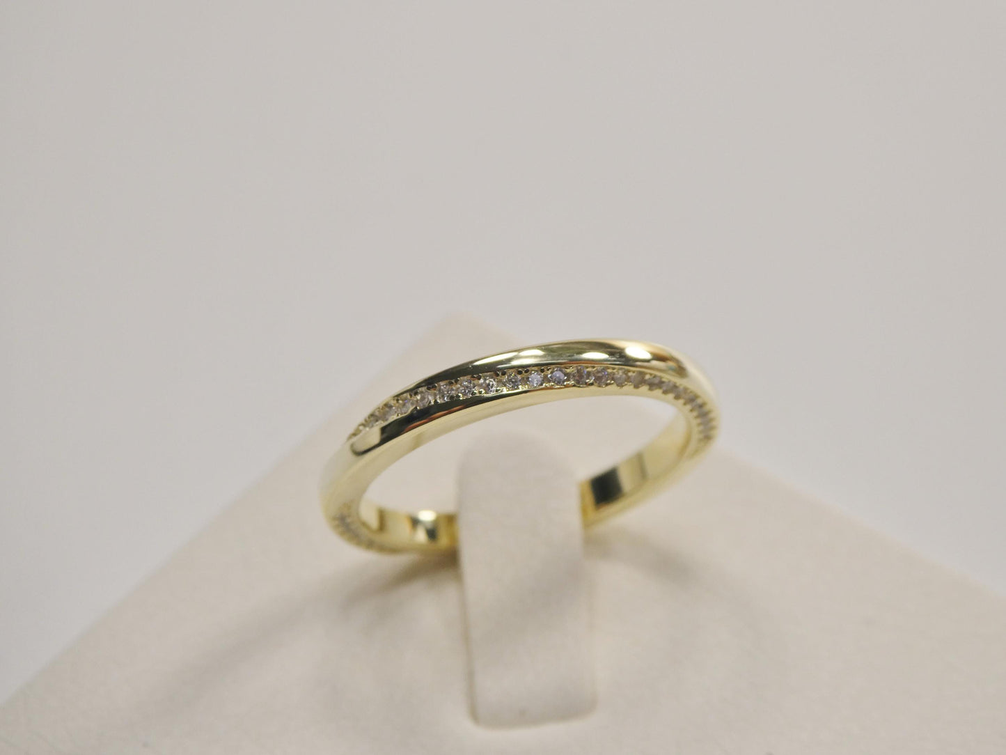 Real 925 Sterling Silver Over 14 Yellow Gold Band