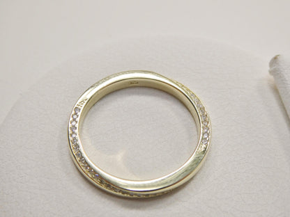 Real 925 Sterling Silver Over 14 Yellow Gold Band