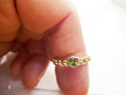 Real 925 Sterling Silver Over 14 Yellow Gold Ring