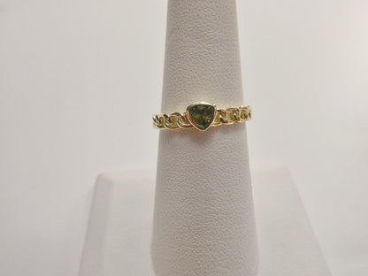 Real 925 Sterling Silver Over 14 Yellow Gold Ring