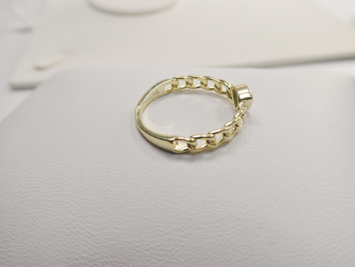 Real 925 Sterling Silver Over 14 Yellow Gold Ring