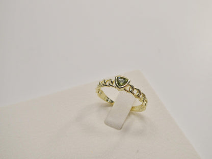 Real 925 Sterling Silver Over 14 Yellow Gold Ring