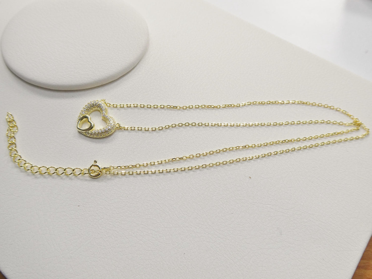 Heart Necklace: 925 Sterling Silver, 14k Gold Finish
