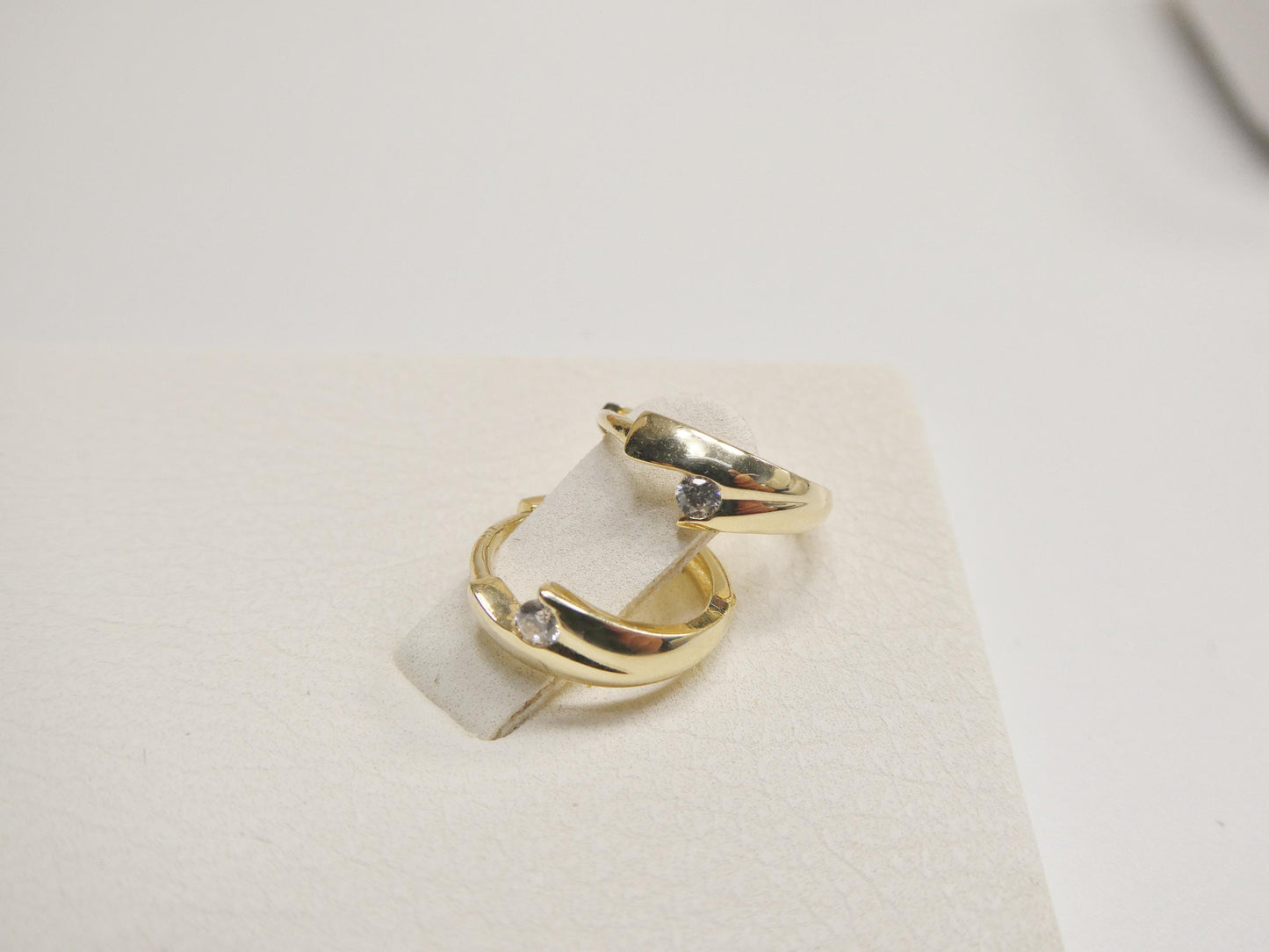 Real 10k Solid Yellow Gold Fancy Hoop Huggies Earrings