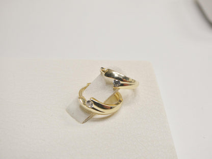 Real 10k Solid Yellow Gold Fancy Hoop Huggies Earrings