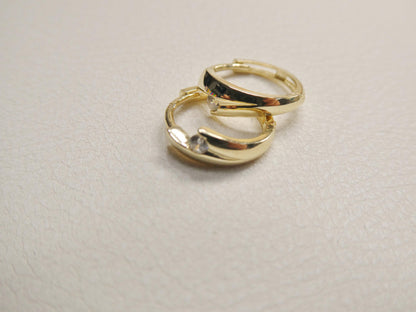 Real 10k Solid Yellow Gold Fancy Hoop Huggies Earrings