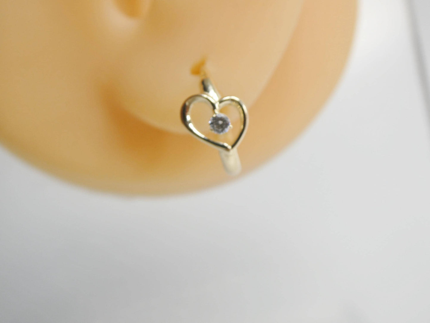 Real 10k Solid Yellow Gold Designer Heart Earrings
