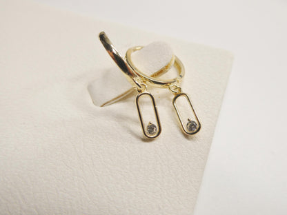 Real 10k Solid Yellow Gold Designer Paperclip Earrings