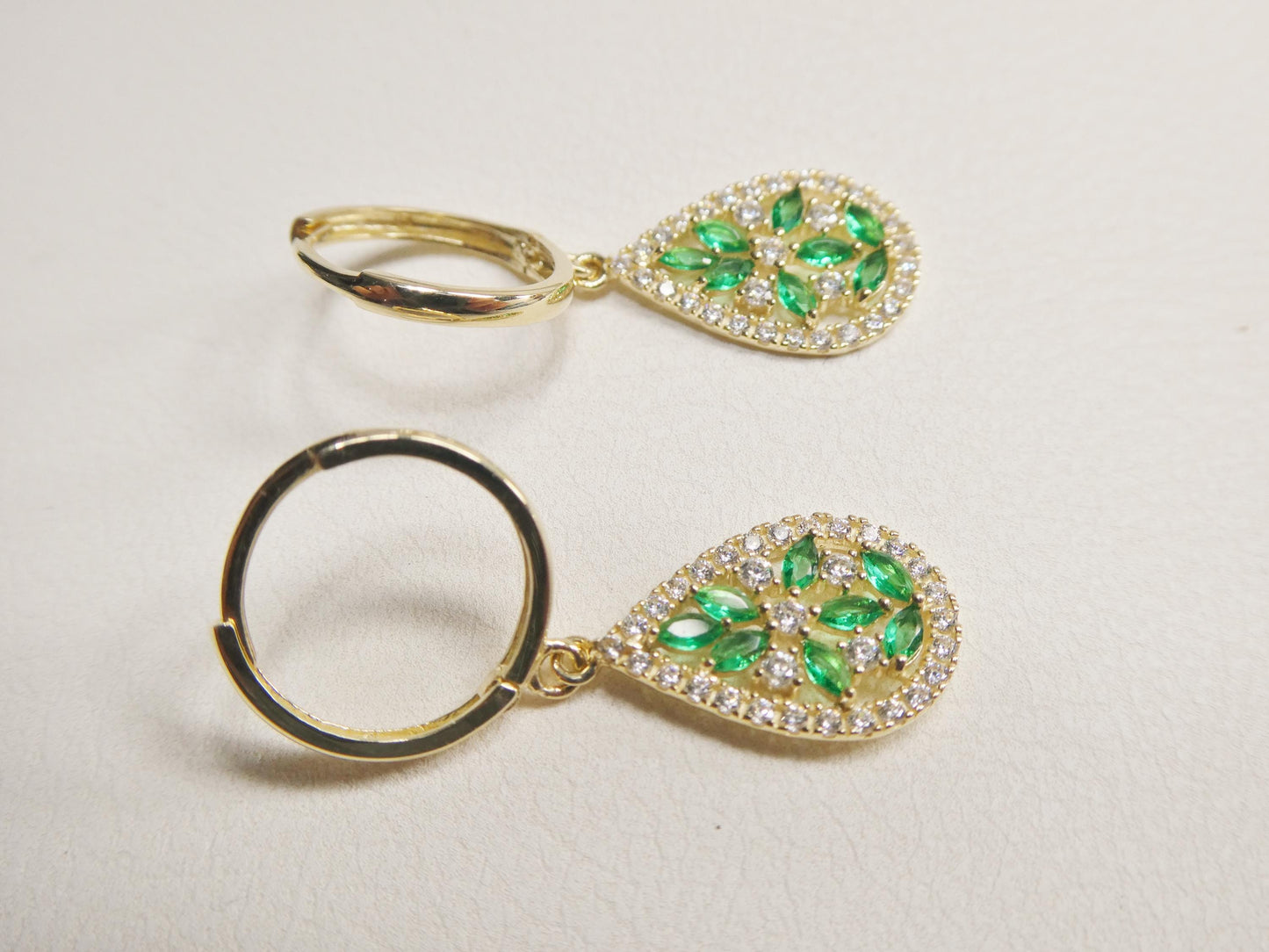 Real 10k Solid Yellow Gold Designer Drop Earrings