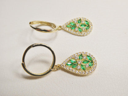 Real 10k Solid Yellow Gold Designer Drop Earrings