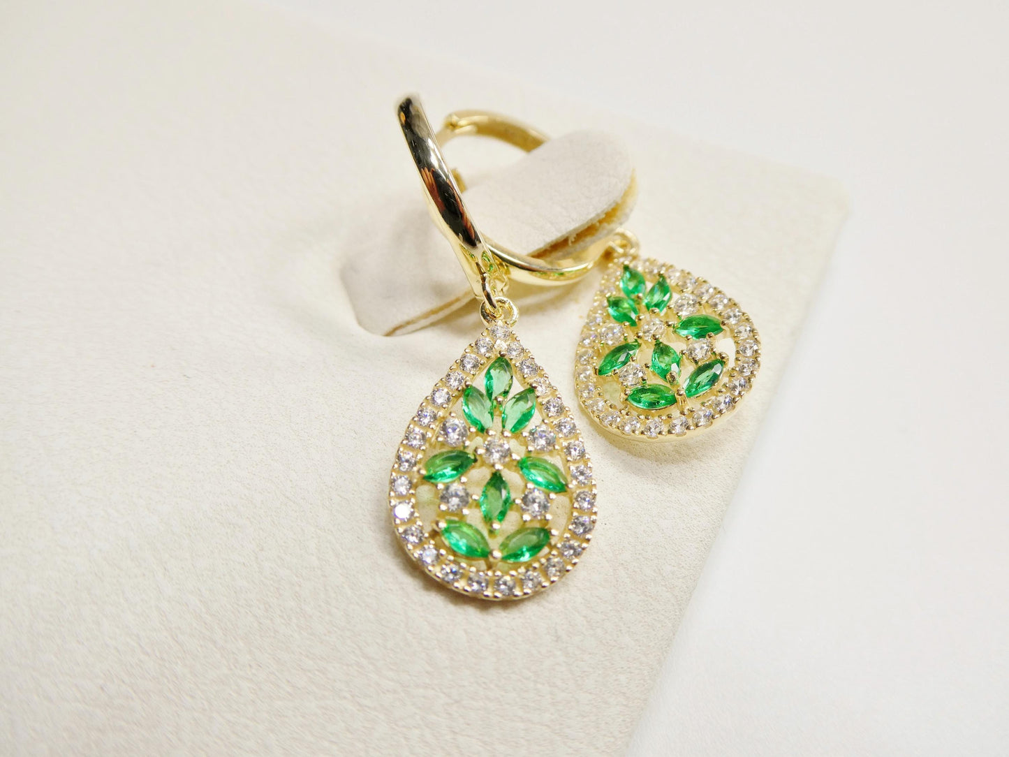 Real 10k Solid Yellow Gold Designer Drop Earrings