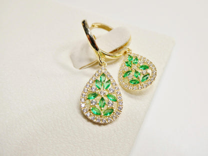 Real 10k Solid Yellow Gold Designer Drop Earrings