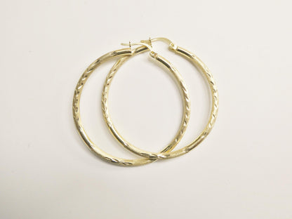 10k Real Solid Yellow Gold Diamond Cut Goop 45mm Earrings