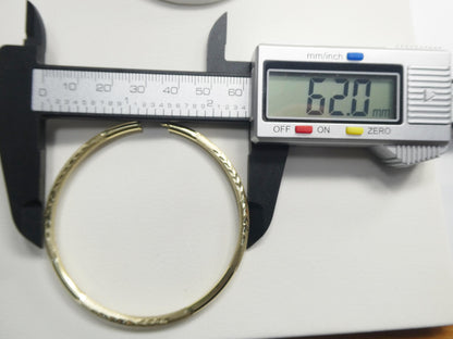 10k Real Solid Yellow Gold Diamond Cut Hoop 62mm Earrings