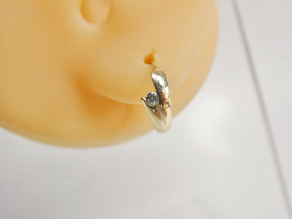 Real 10k Solid Yellow Gold Fancy Hoop Huggies Earrings