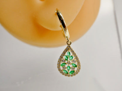 Real 10k Solid Yellow Gold Designer Drop Earrings