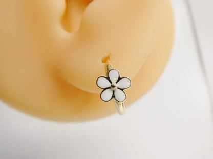 Real 10k Solid Yellow Gold Enamel Designer Earrings